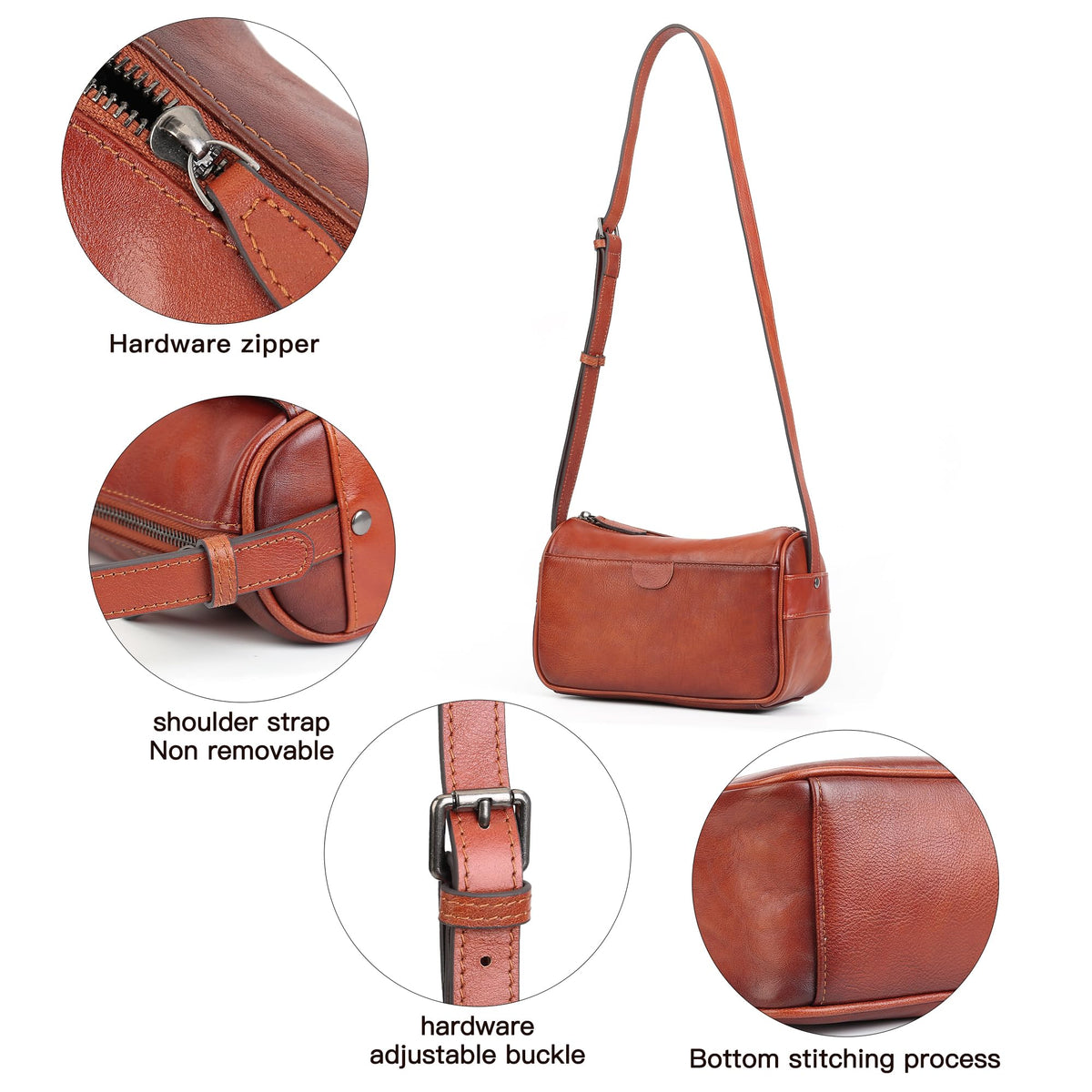 Genuine Leather Crossbody Bag X2433