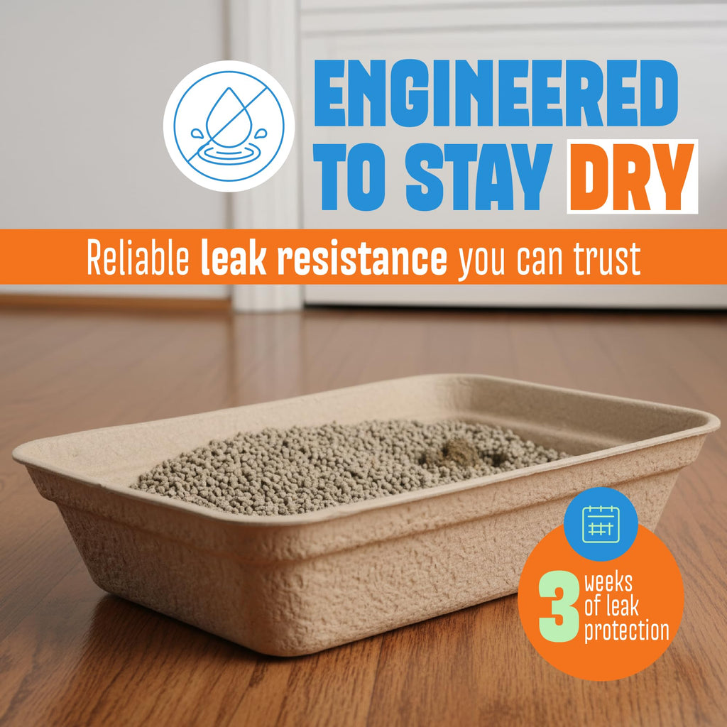 Large 6 Pack Leak Resistant Disposable Cat Litter Boxes D979459