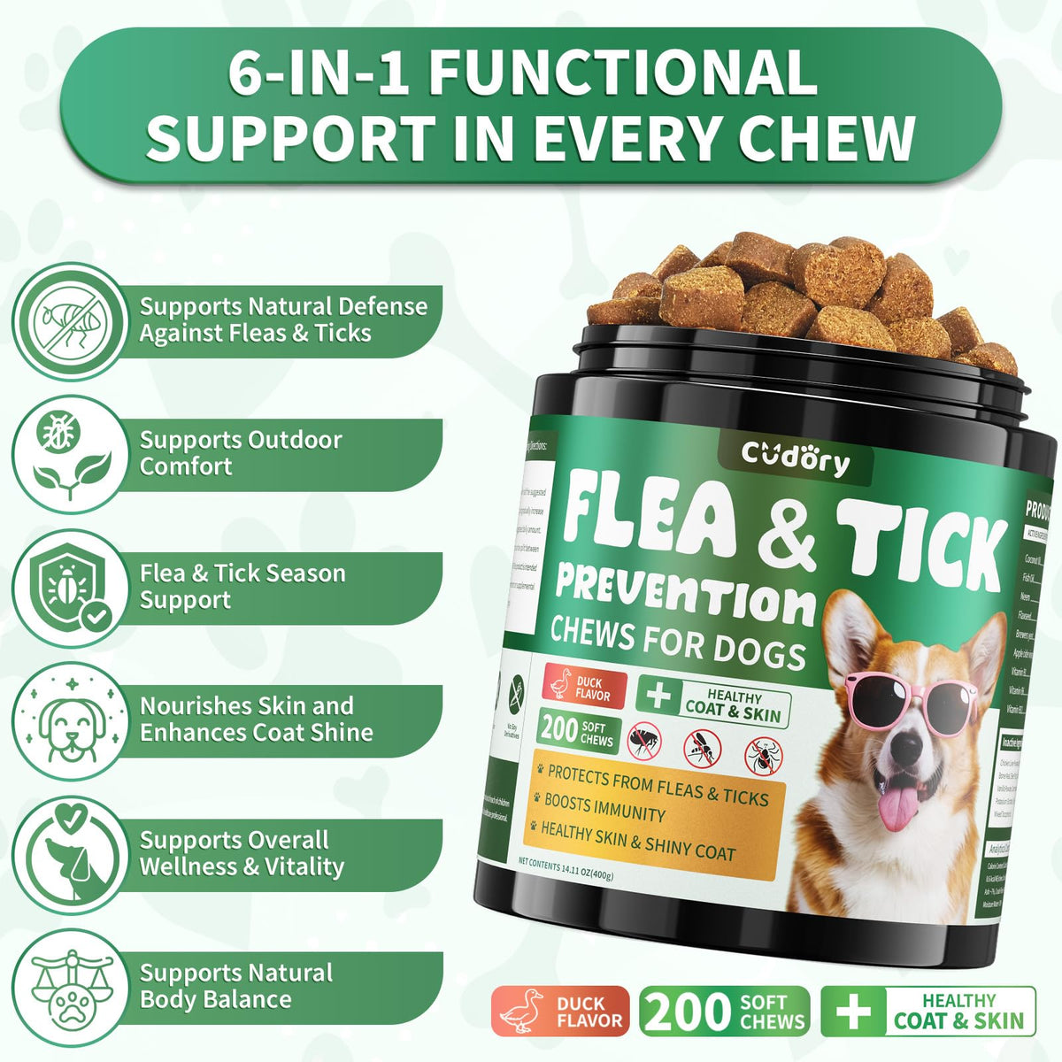 Flea and Tick Prevention for Dogs Chewables A8103