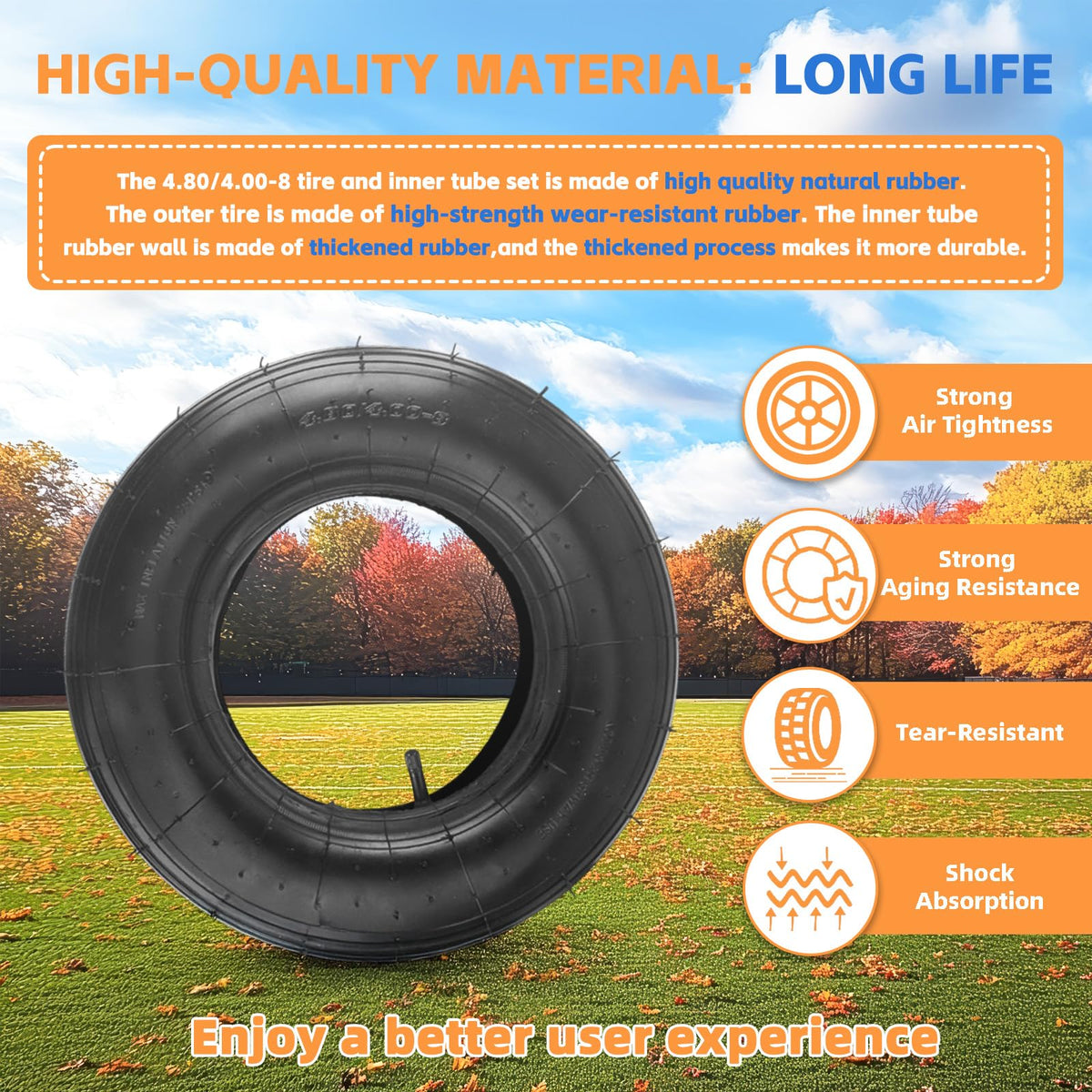 4.80/4.00-8" Tire and Inner Tube Set E22394