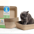 Large 6 Pack Leak Resistant Disposable Cat Litter Boxes D979459