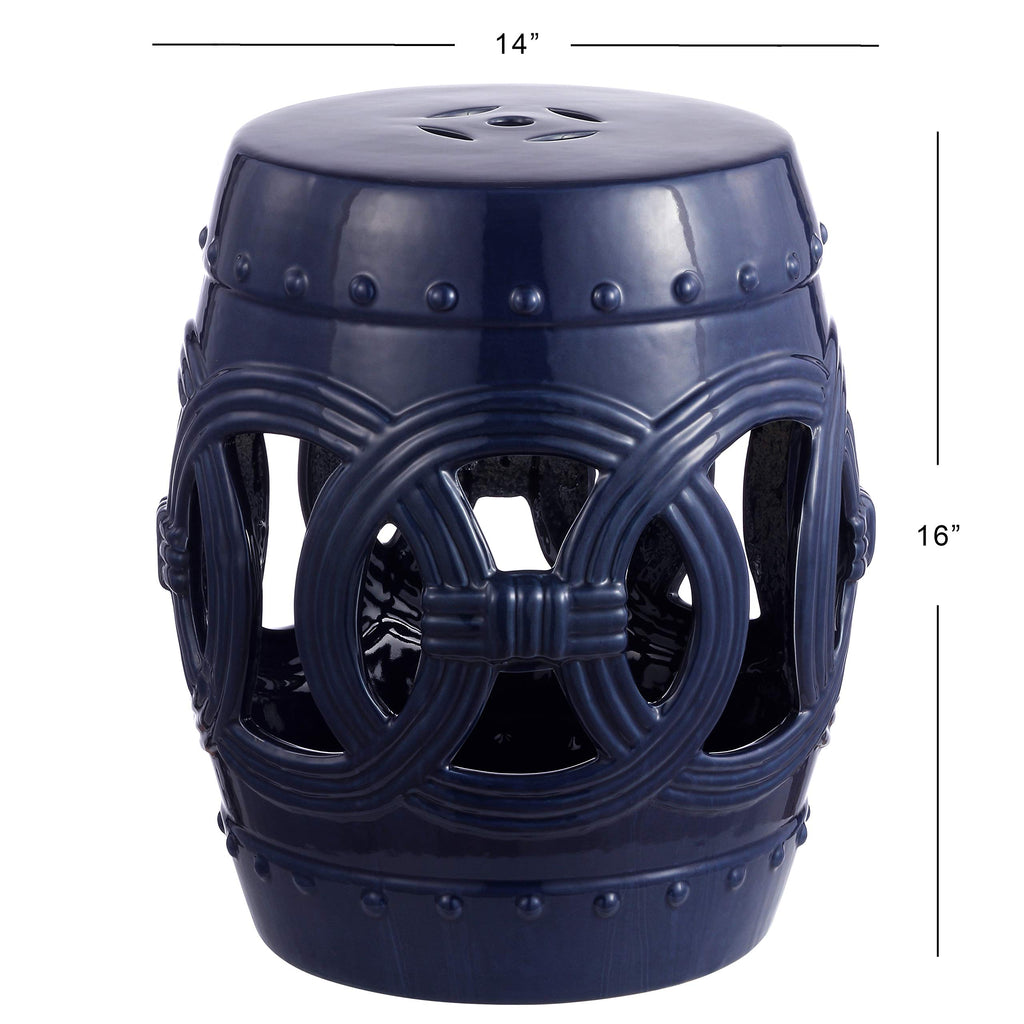 Navy Ceramic Garden Stool Side Table F2159
