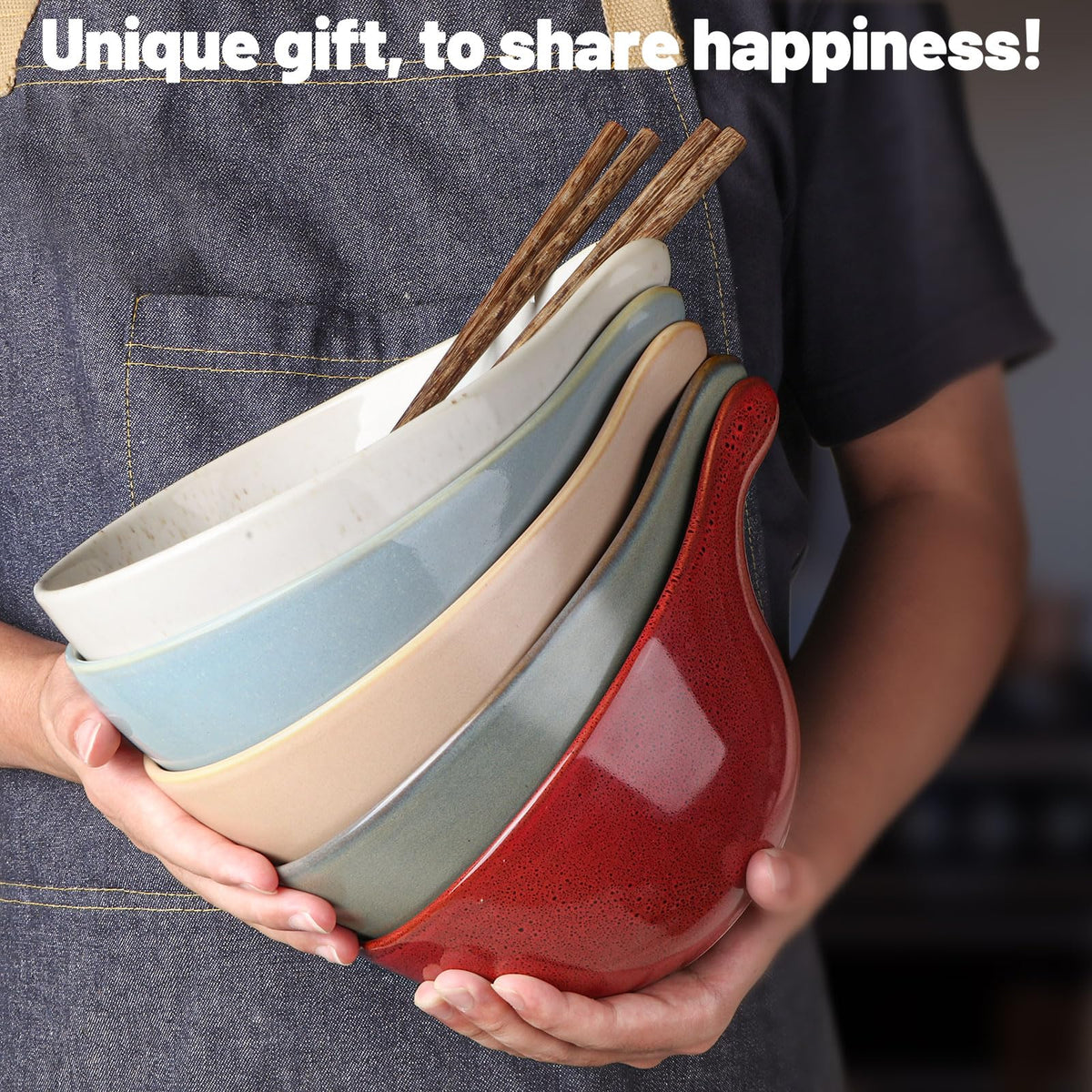 42oz Ceramic Ramen Bowl Set of 4 O148598