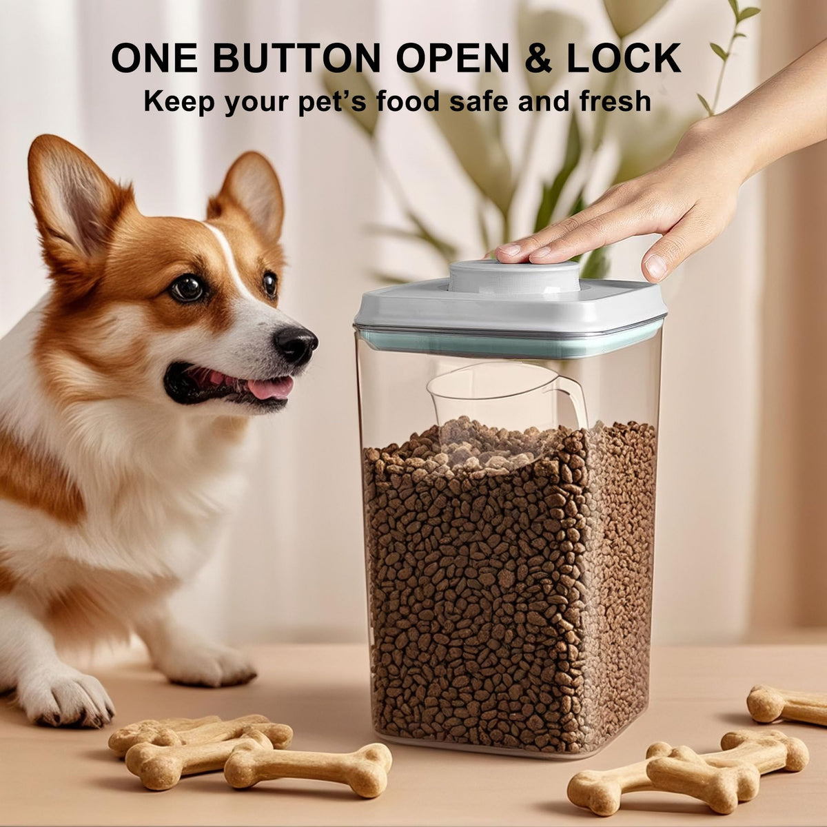 4L Airtight Dog Food Storage Container with Scoop Z483