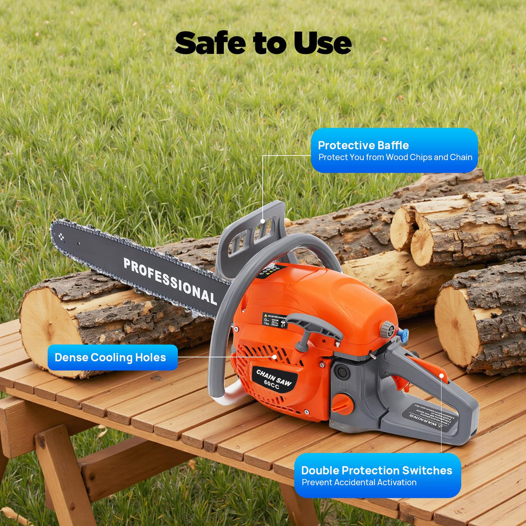 22 Inch 60CC Gas Chainsaw T66613