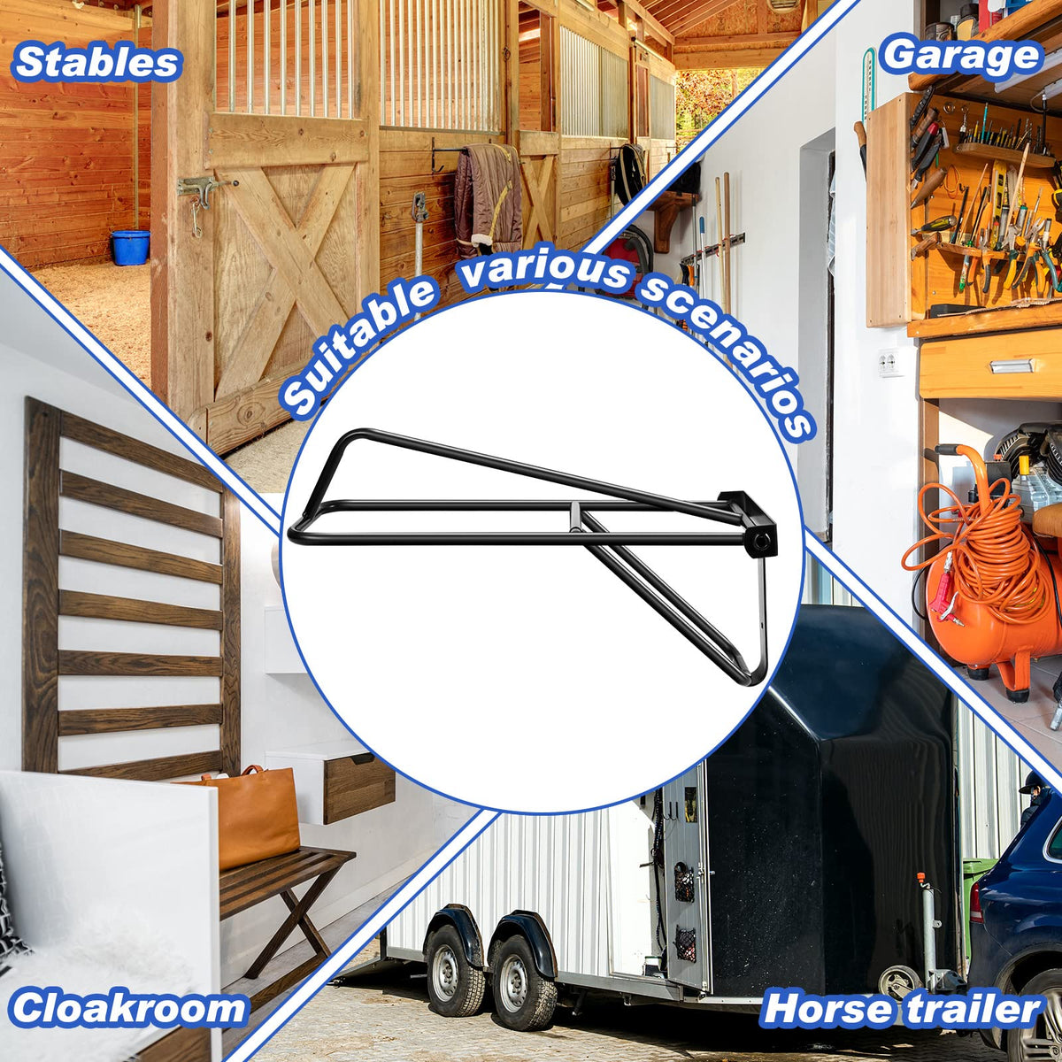 2 Pieces Portable Folding Saddle Rack J54444