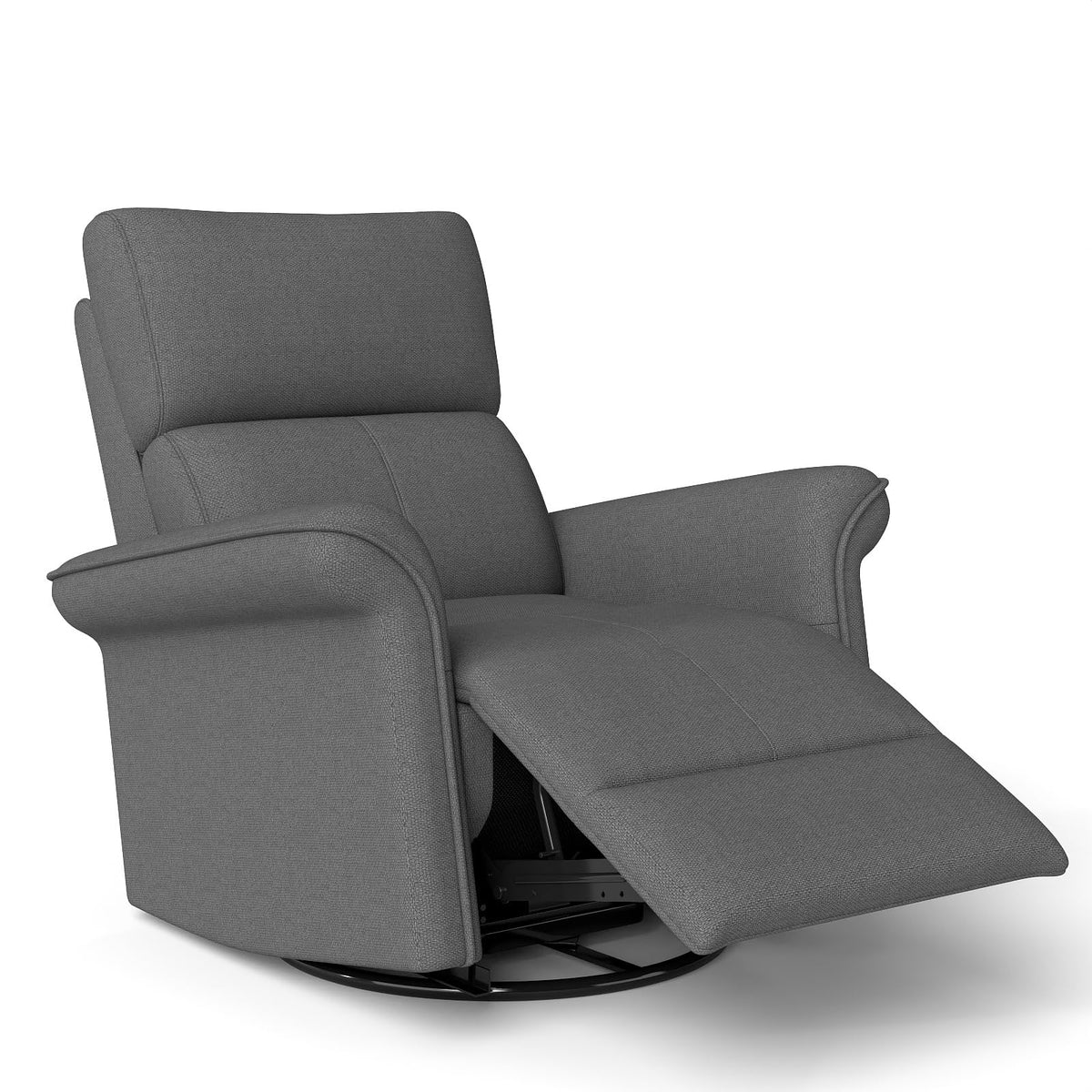 Dark Gray Velvet Power Swivel Rocker Recliner Chair Z101