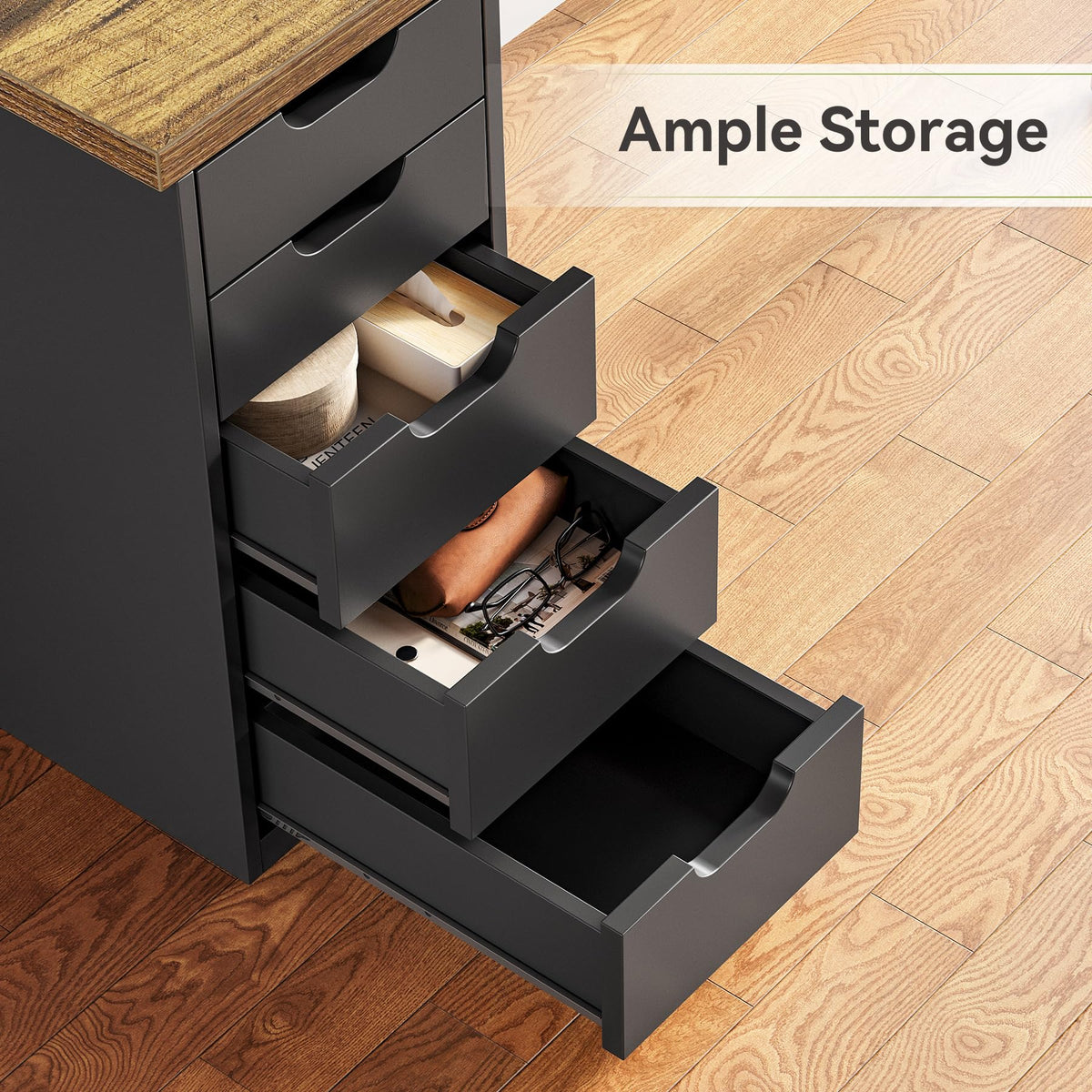 47 Inch Computer Desk with 5 Drawers Metal Frame H67127