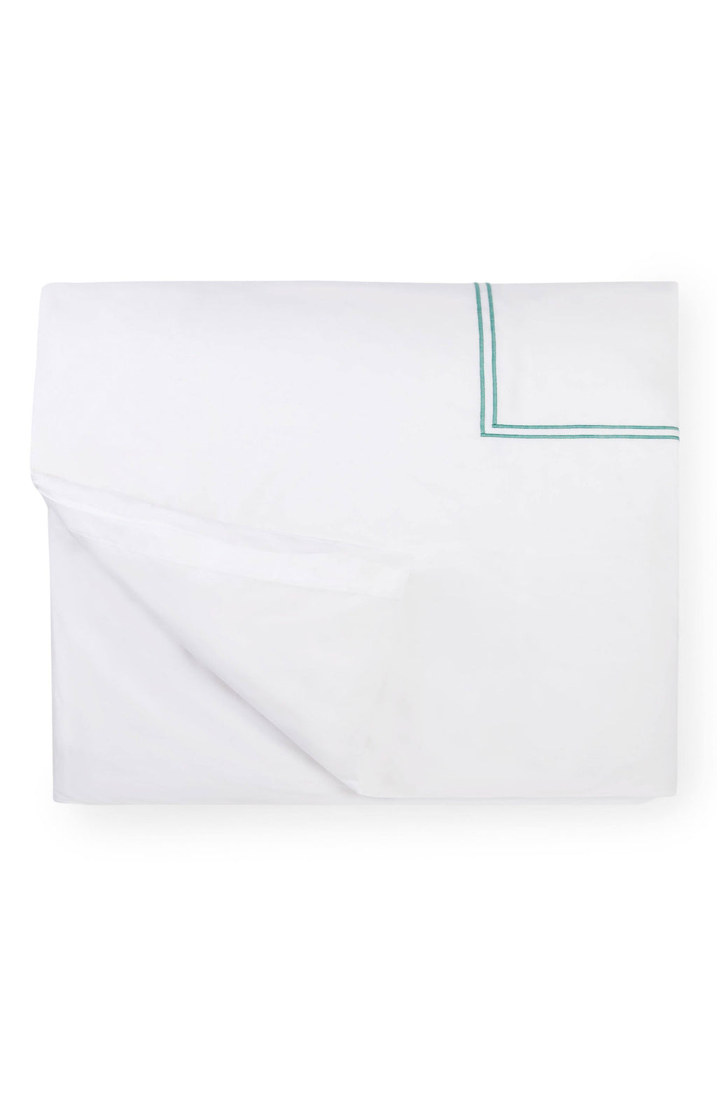 Full/Queen White/Aqua Duvet Cover M1081