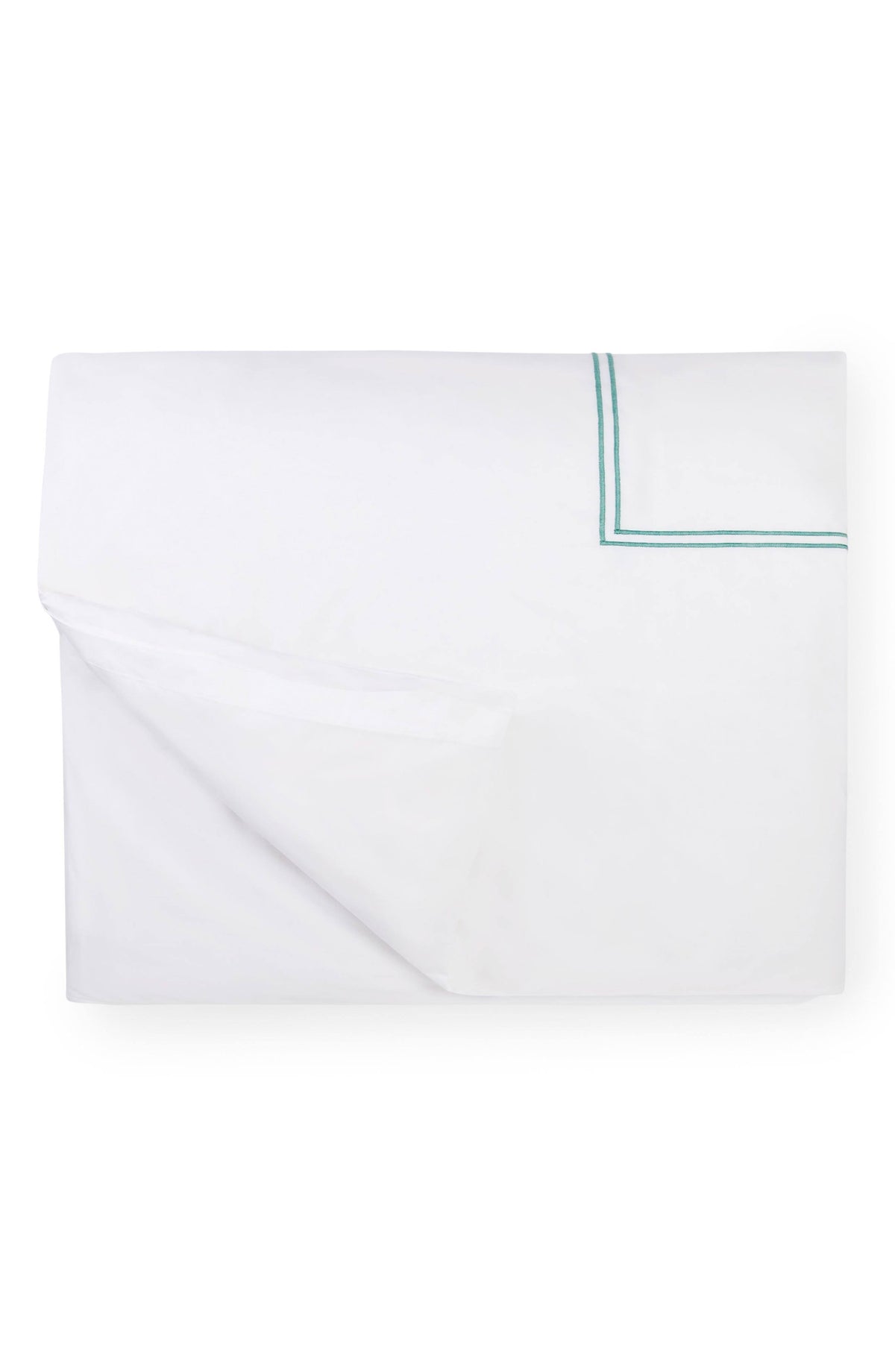 Full/Queen White/Aqua Duvet Cover M1081