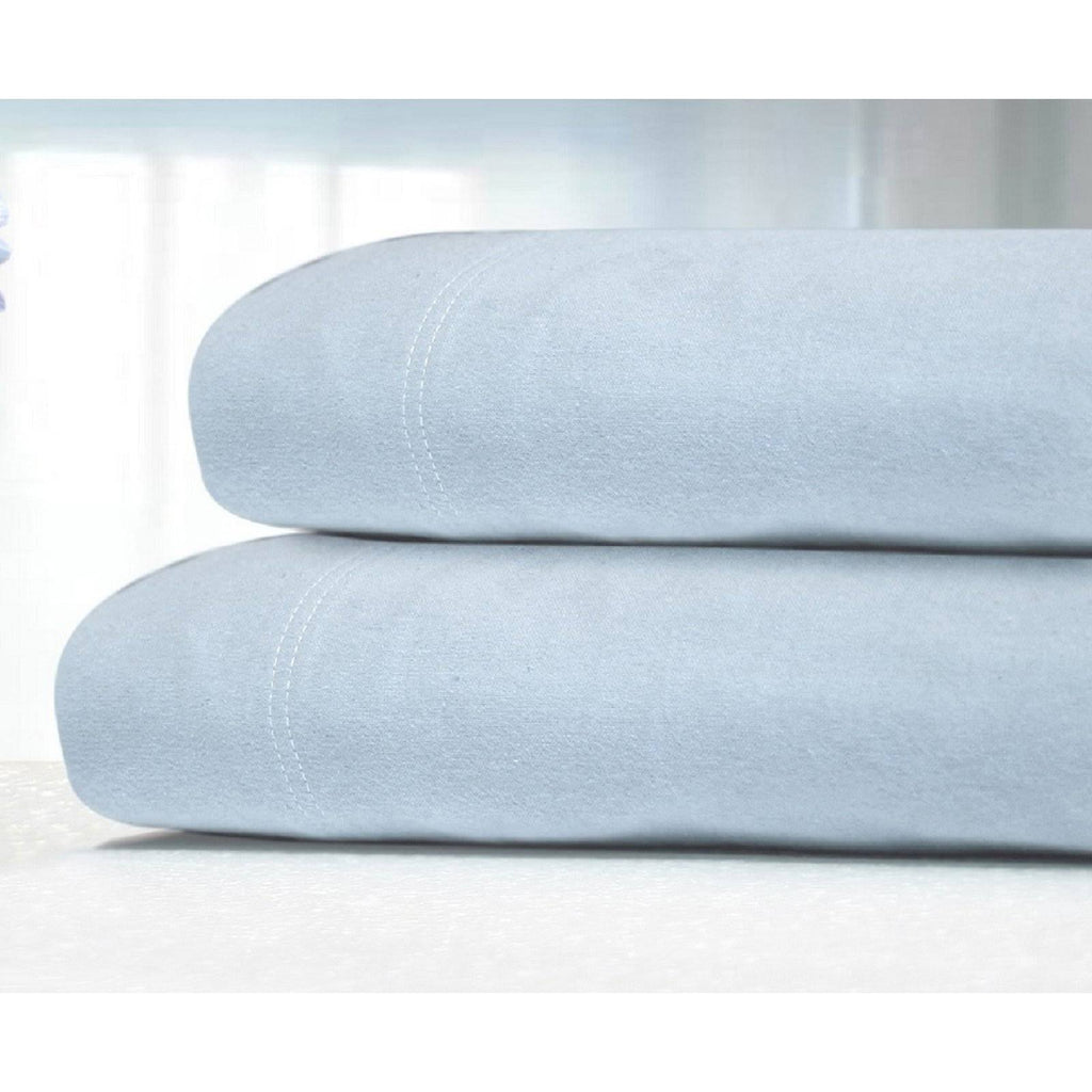 Pale Blue California King Flannel Sheet Set N500597
