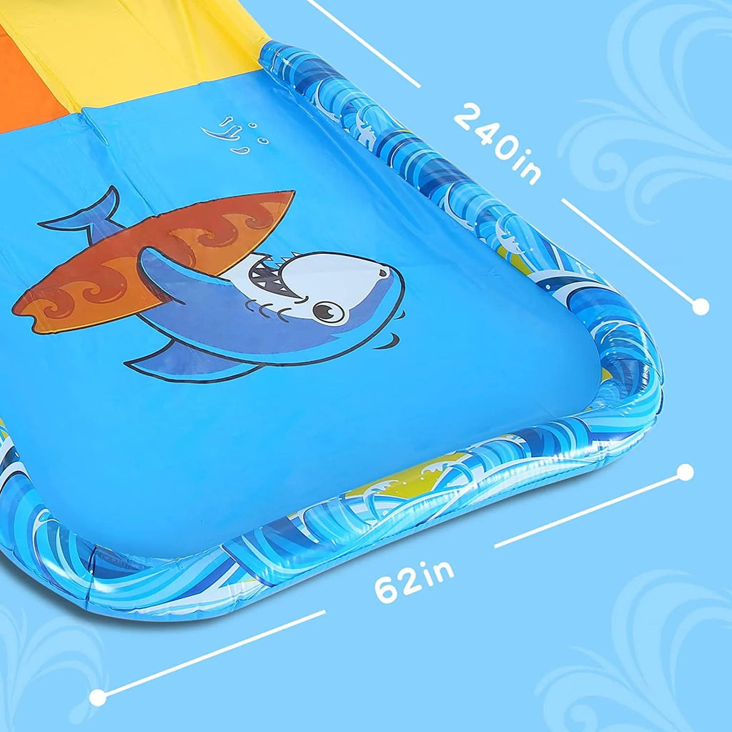 20ft Inflatable Water Slide with 2 Bodyboards Lanes K9108
