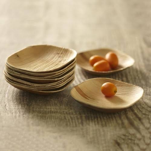 4 inch Square Palm Leaf Plate A9588