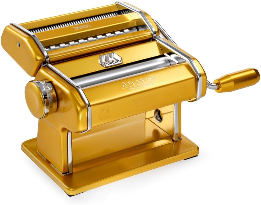 Red Pasta Machine with Pasta Cutter and Hand Crank U919265