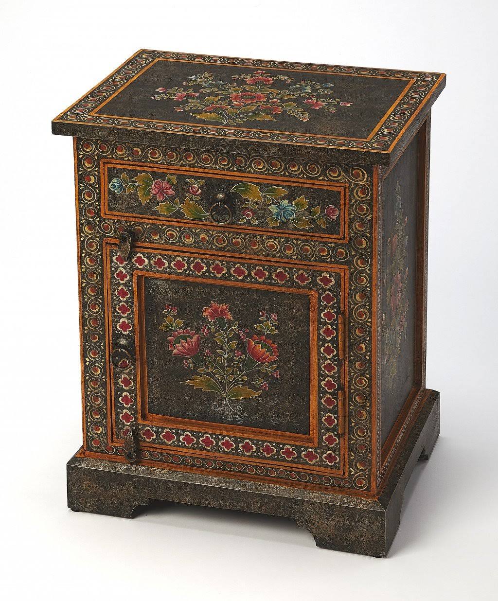 Tall Hand Painted Cabinet B557