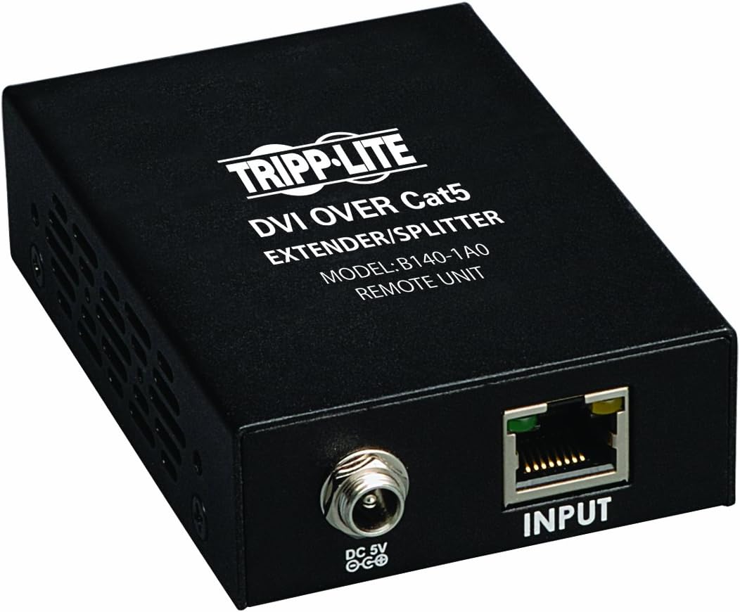 DVI over Cat5 / Cat6 Extender Video Receiver 1920x1080 at 60Hz Black Q89471