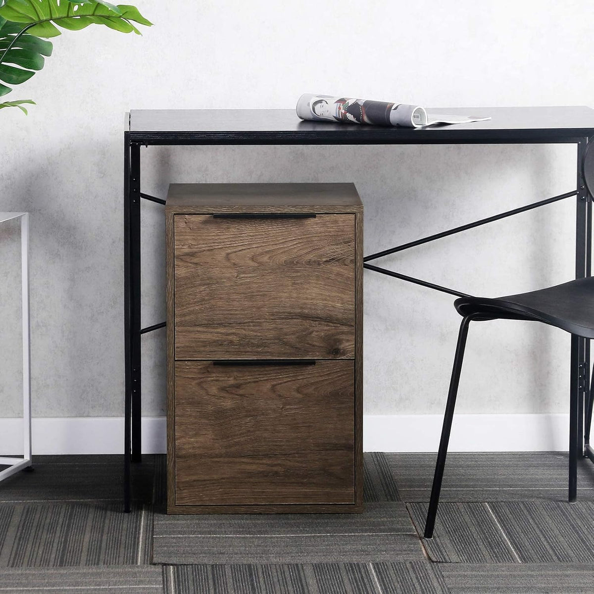 Gray 2 Drawer Wood File Cabinet R173