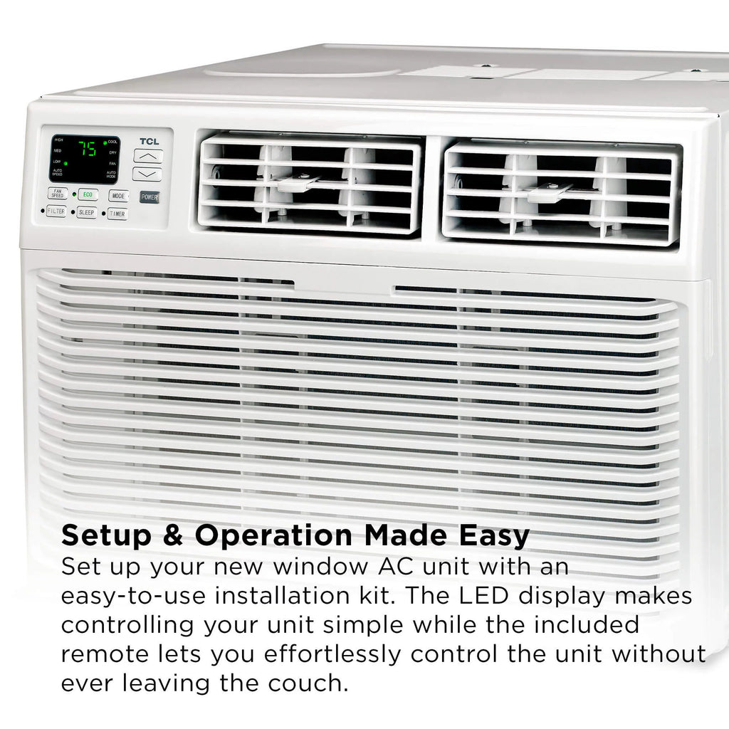 8000 BTU Smart Window Air Conditioner with Remote, White S903