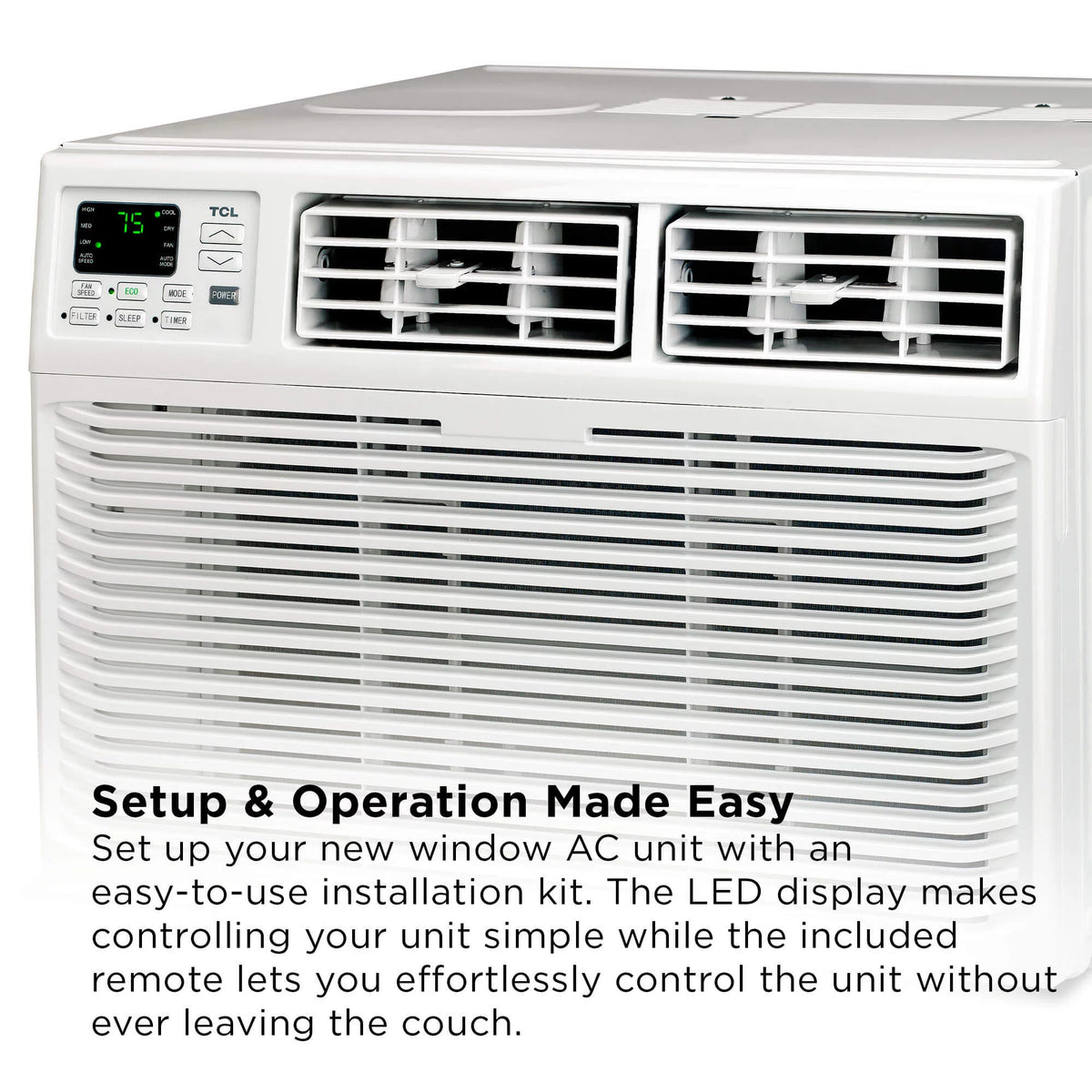 8000 BTU Smart Window Air Conditioner with Remote, White S903