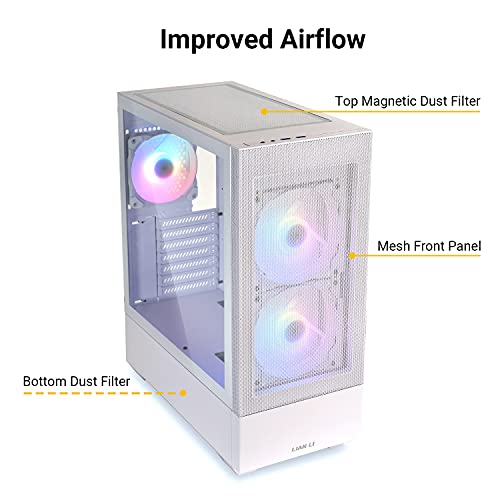 White Mid-Tower ATX PC Case with Tempered Glass Side Panel Z85170