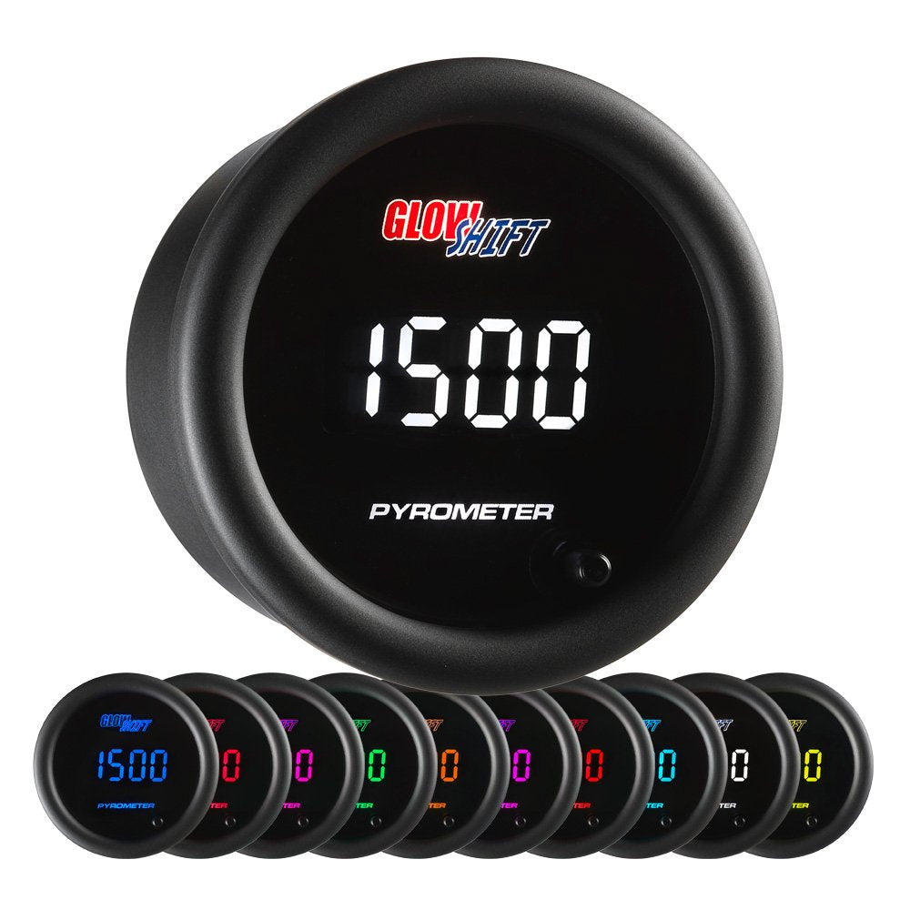 10 Color Digital 2200 F Pyrometer EGT Gauge Kit with Type K Probe L19660