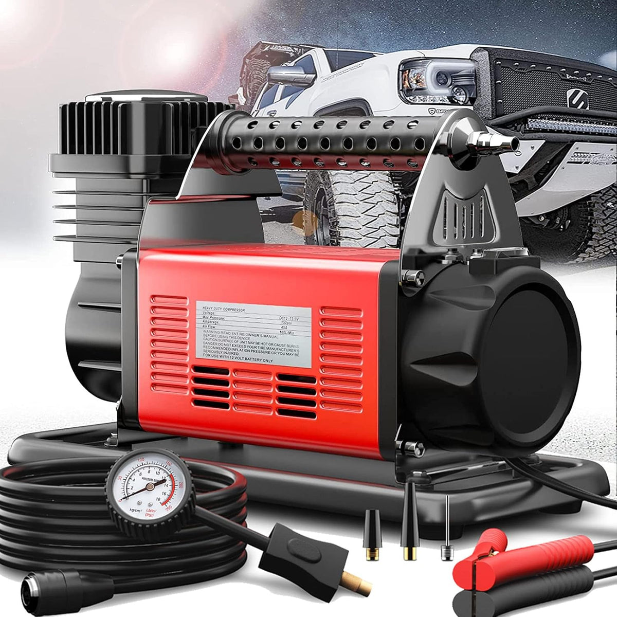 12V Portable Air Compressor, 5.65CFM Truck Tires Inflator, 150PSI K55820
