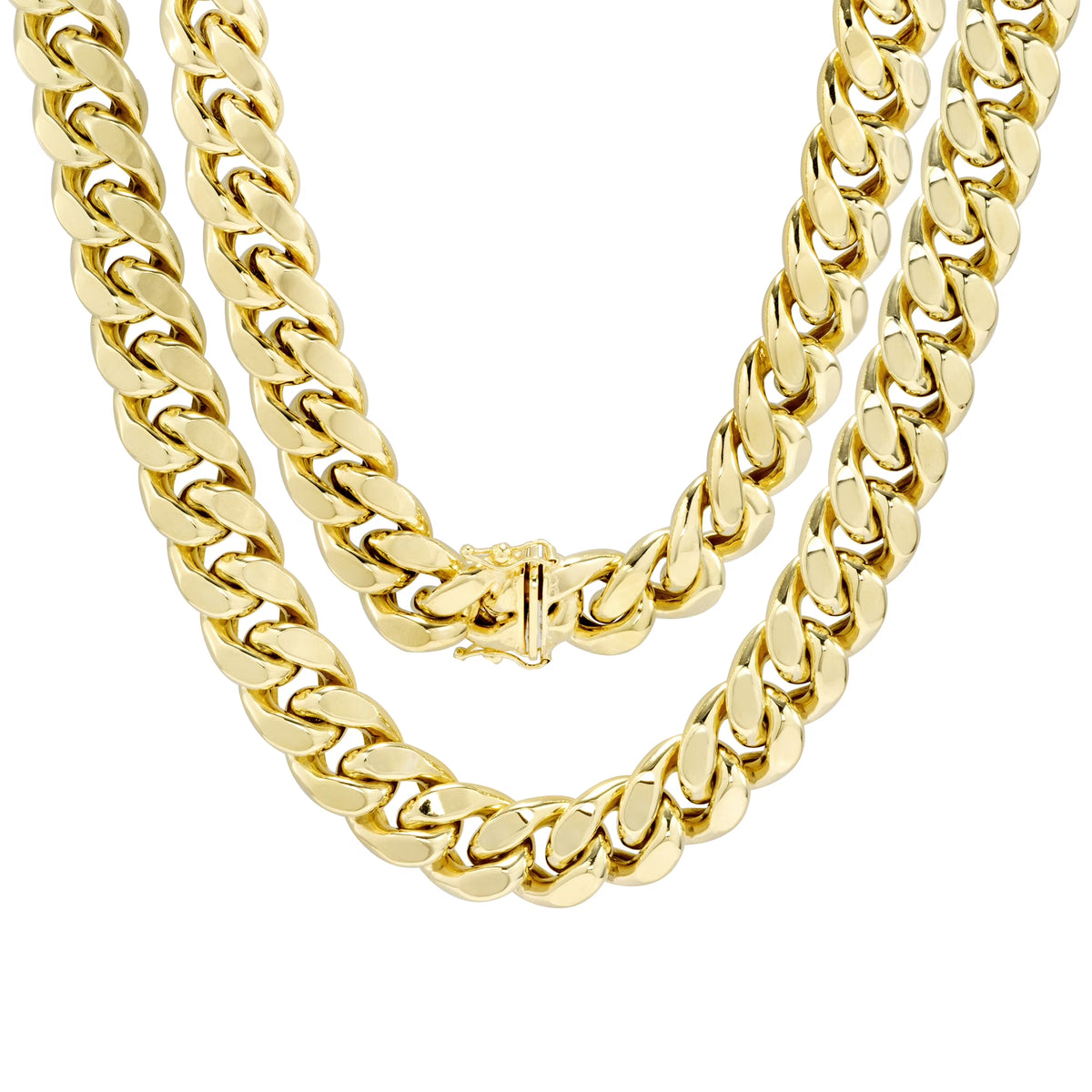 14k Yellow Gold Miami Cuban Link Chain Necklace 20" - 30" Q830809