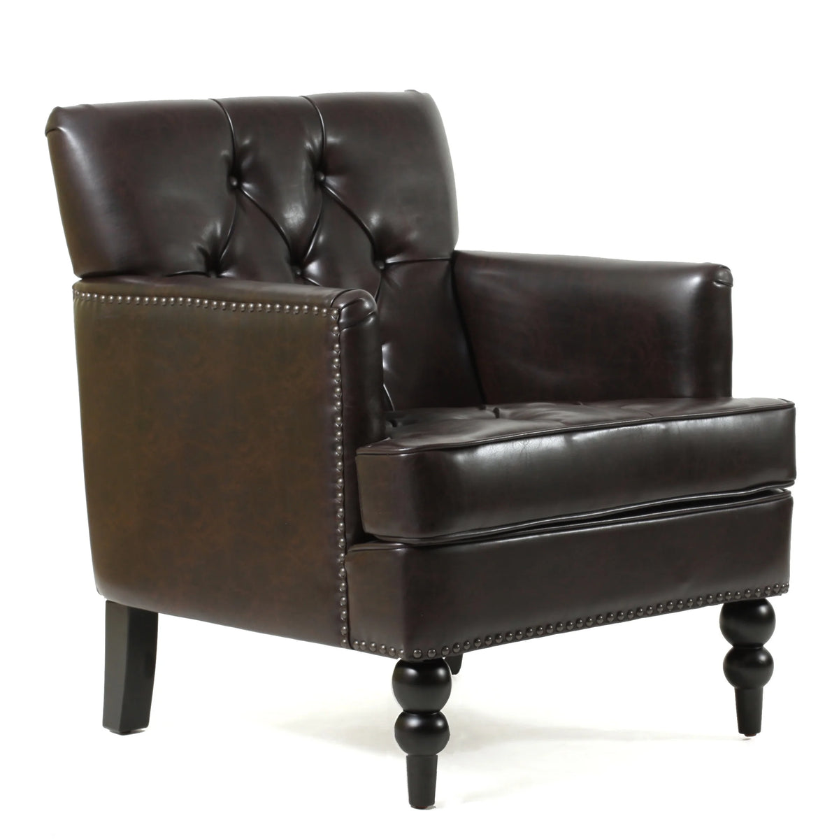 Bonded Leather Club Chair, Brown X46094