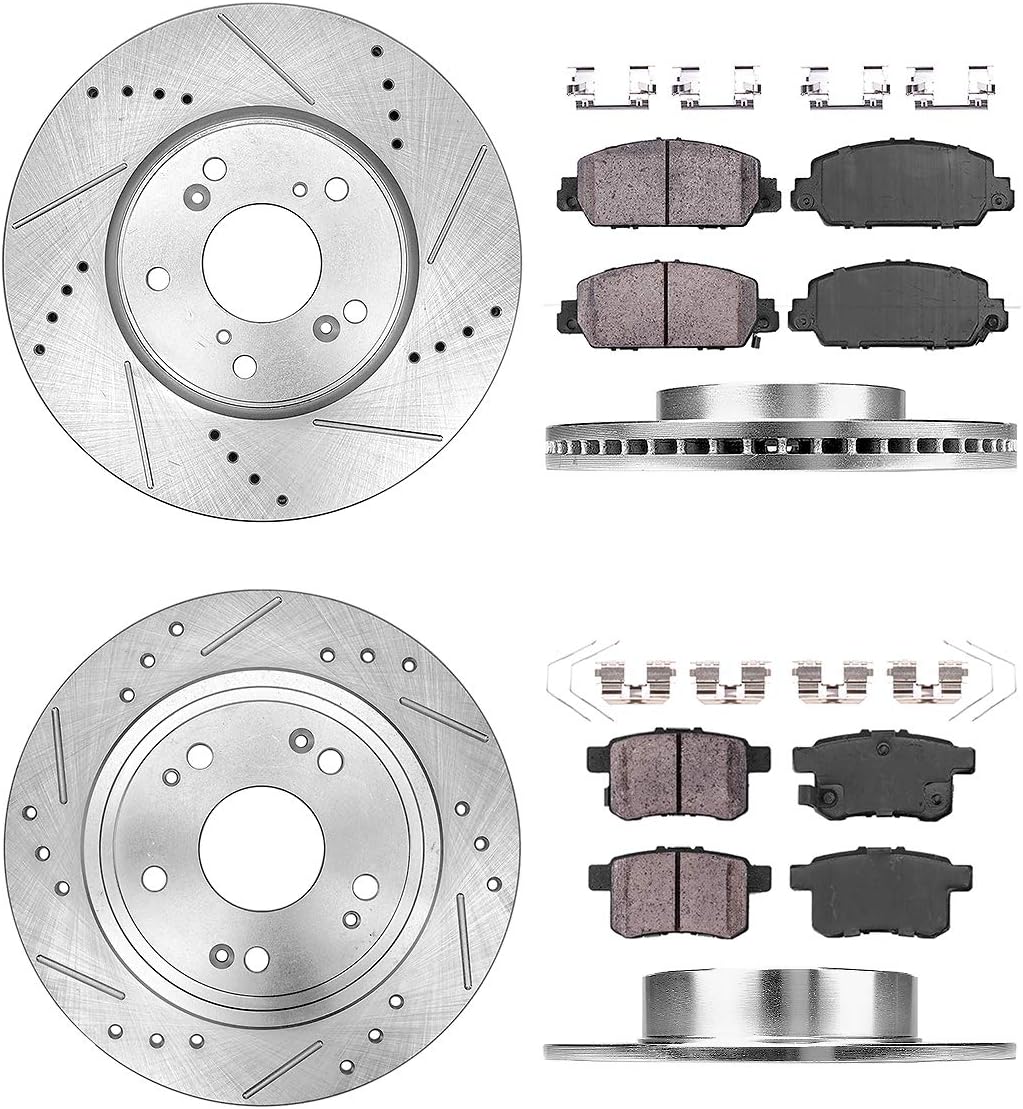 5 Lug Rotors + Ceramic Pads + Clips K744832