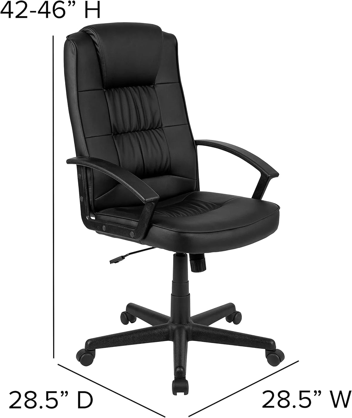 Black Leathersoft Task Chair with Arms Q16940