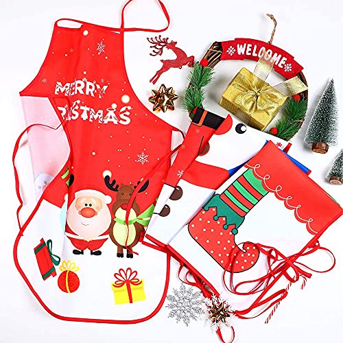 Christmas Apron, 3PCS Adjustable Kitchen Cooking Aprons I29743