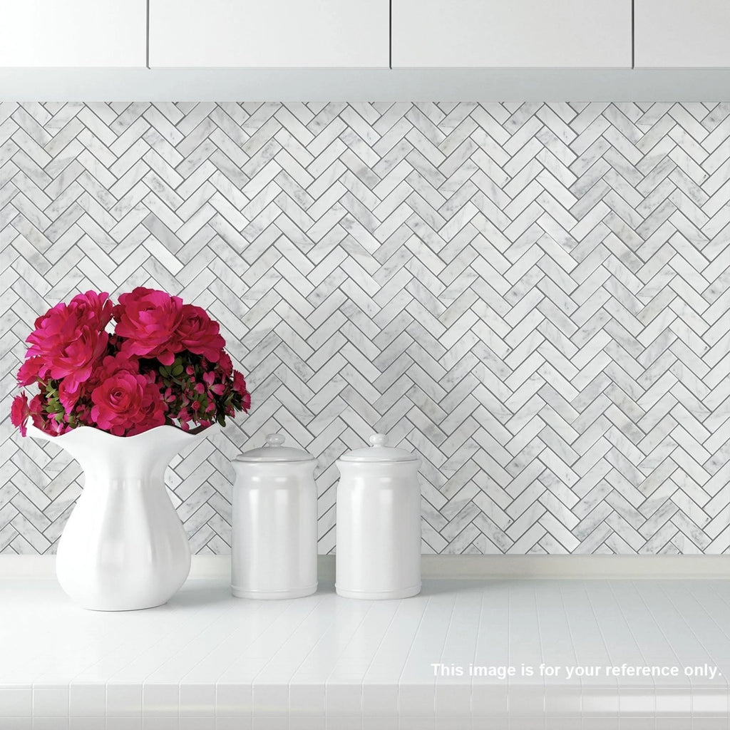 Carrara Marble Mosaic Backsplash Tile, 20pc Z13448