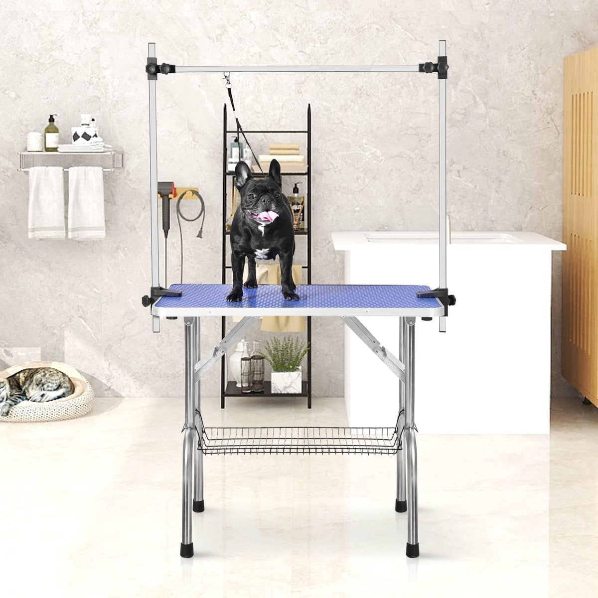 49.6" Electric Lift Pet Dog Grooming Table with Overhead Arm R614