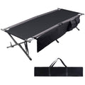 Heavy Duty Folding Portable Camping Cot, Black W907