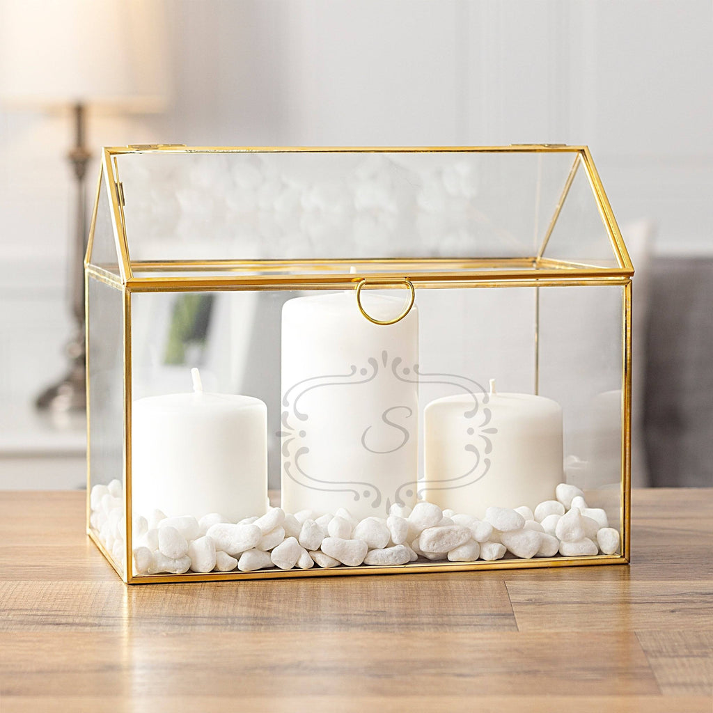 Gold Glass Terrarium Gift Card Holder I72024