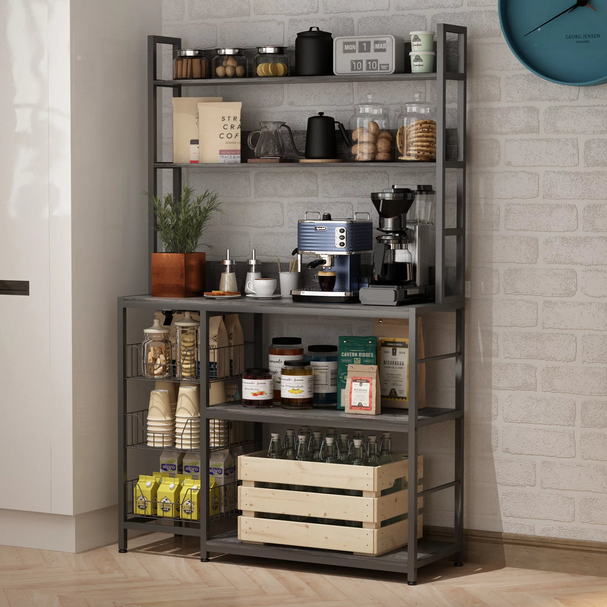 5-Tier Kitchen Bakers Rack with Baskets R838