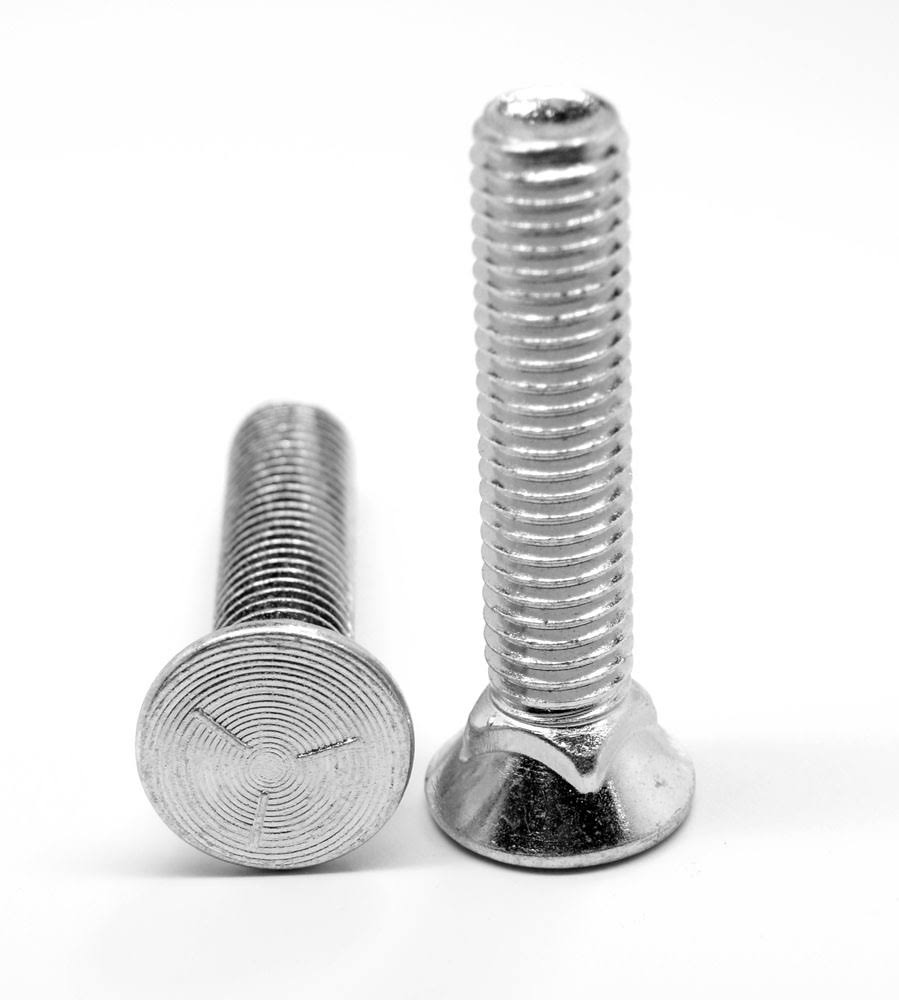 1/2x22-13 x 2x22 Coarse Thread Grade 5 Plow Bolt #3 Flat Head Medium Carbon Steel Zinc Plated Pk 175 V5267
