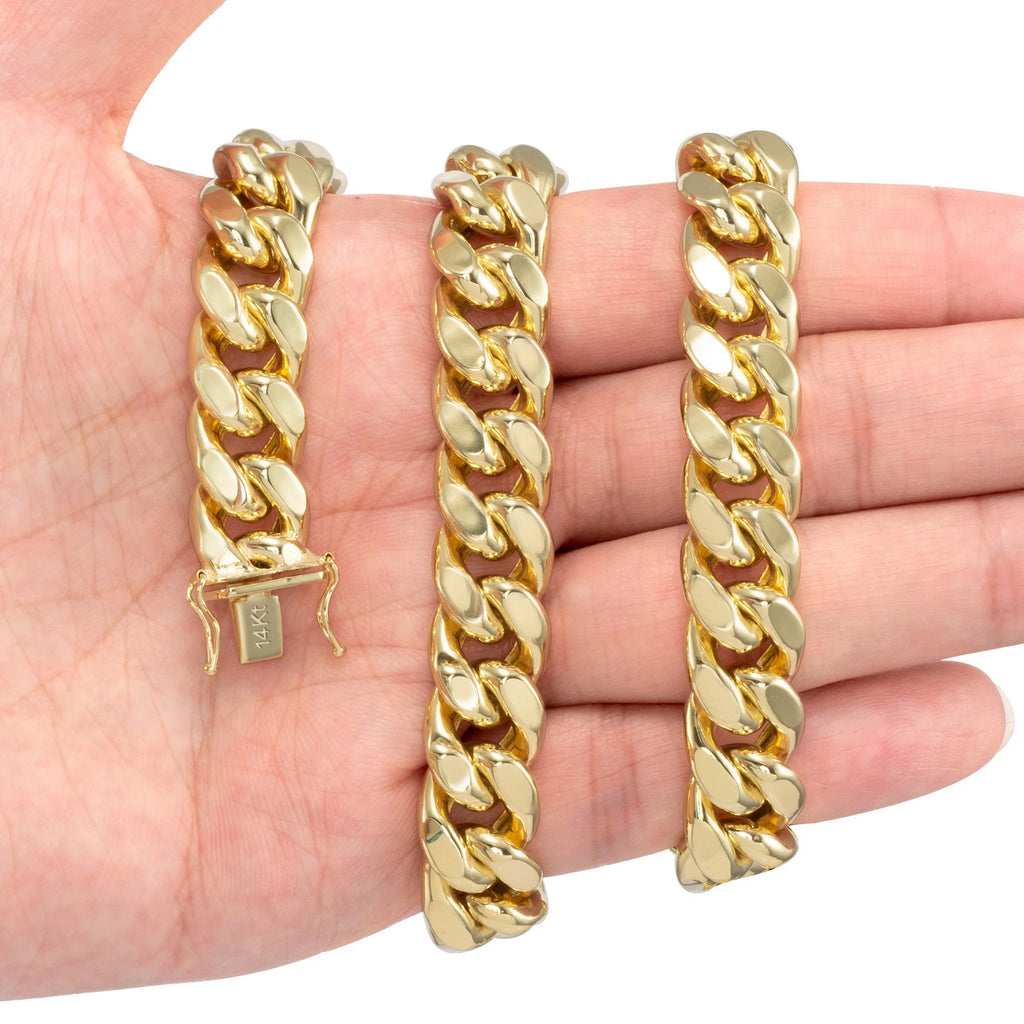 14k Yellow Gold Miami Cuban Link Chain Necklace 20" - 30" Q830809