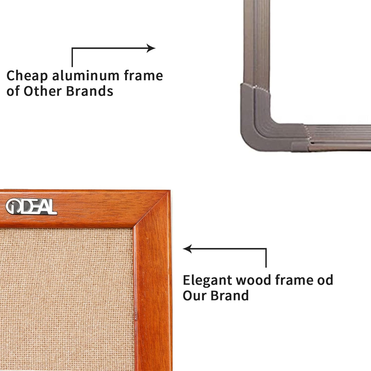 100% Wood Framed Canvas Wall Mounted Bulletin Board 48x36'' H976888