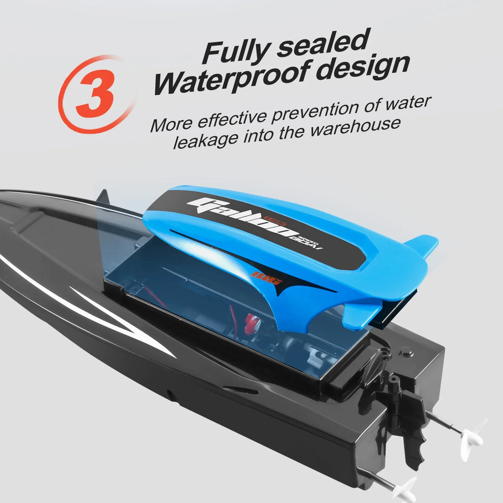 2.4G 20kmh Waterproof Remote Control Speed Boat with Dual Motor W3763