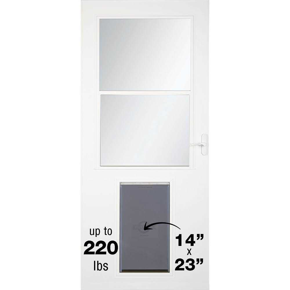 White High-view Wood Core Storm Door U756