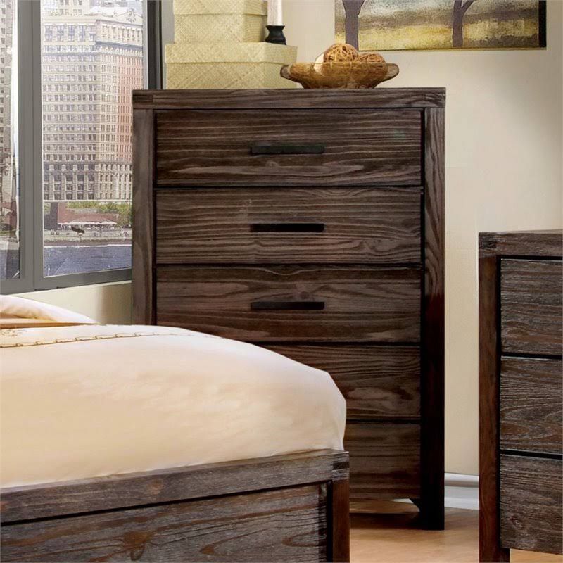 Rustic Brown 5 Drawer Chest R7325