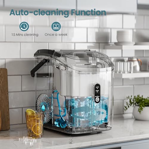 Countertop Ice Maker with Soft Chewable Pellet Ice, 34lbs/24Hrs, Portable Ice Machine with Ice Scoop, Black U9863