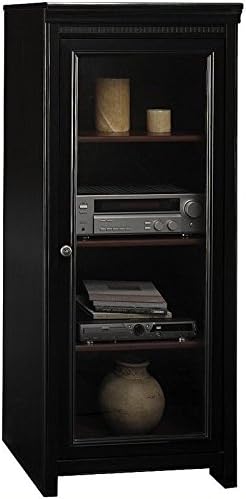 Antique Black Audio Cabinet with 2 Adjustable Shelves U771