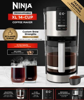 14-Cup Programmable Coffee Maker with Glass Carafe C854687