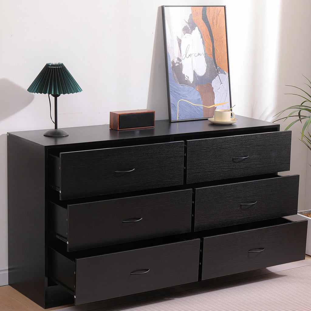 Black 6 Drawer Dresser V68745