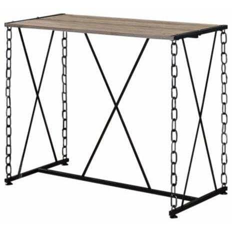 Oak and Black Bar Table Y413