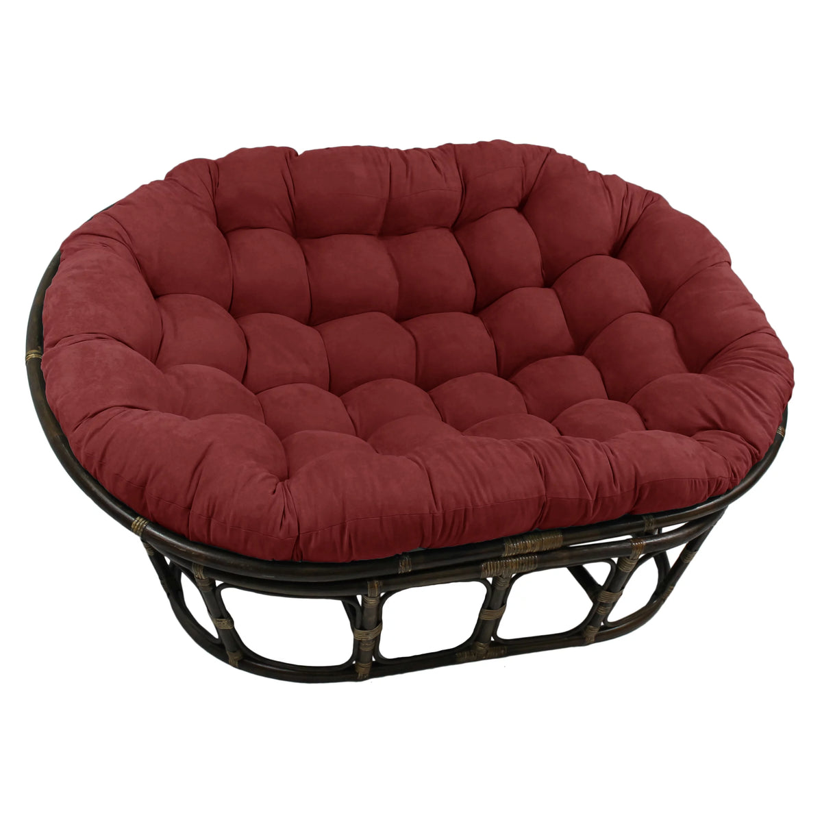 Oversize Double Papasan Chair Micro Suede Cushion Green Q8997