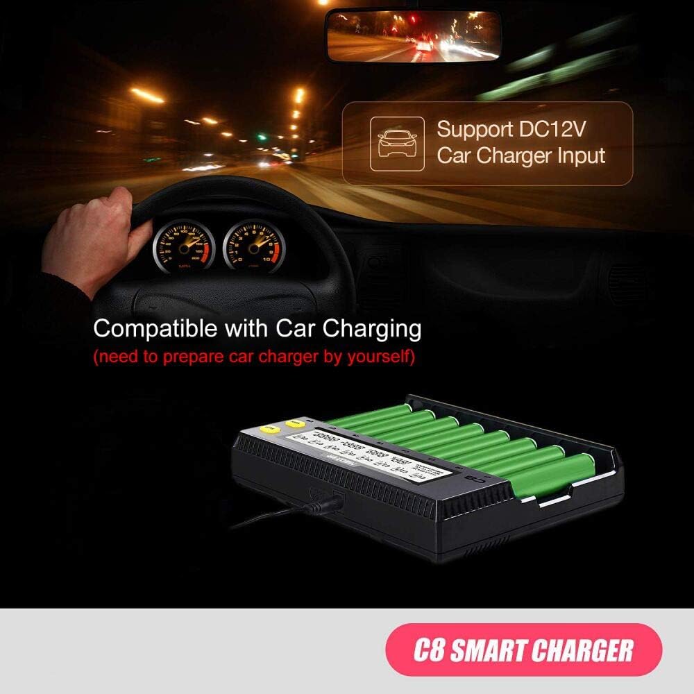 8-Bay Smart Battery Charger with LCD Display P421