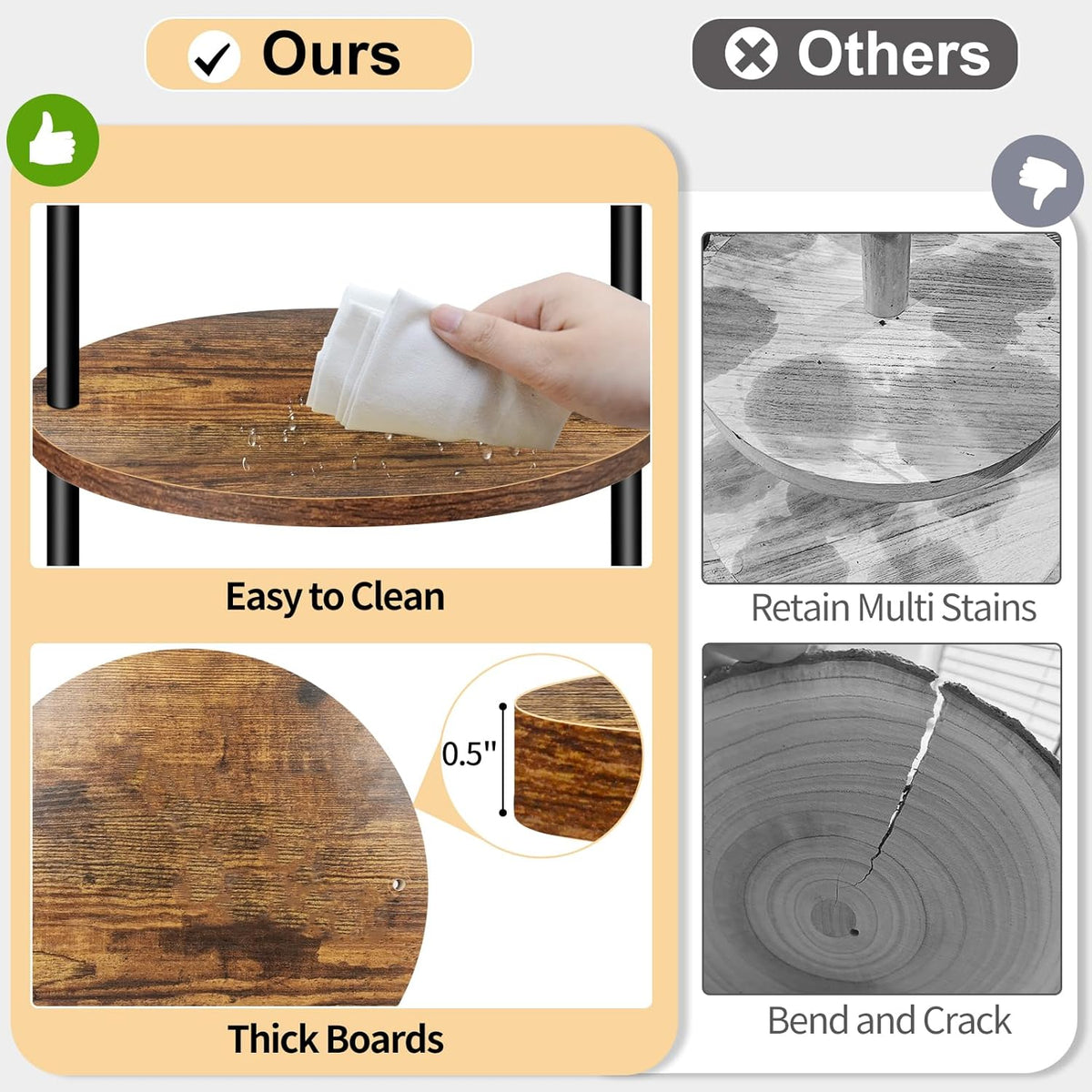 3 Tier Wooden Cupcake Stand L63644